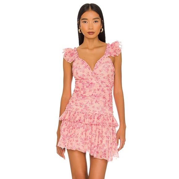 LoveShackFancy Roey Mini Dress Autumn Rose - Picture 2 of 9